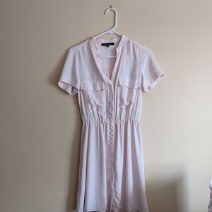 Blush Pink Short Sleeve Shirt Dress